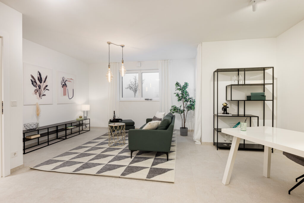 Foto eines Hobbyraums im Untergeschoss einer bezugsfertigen Neubauwohnung in Trudering von Domino Bau