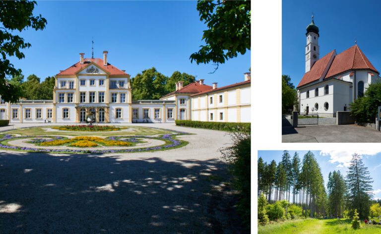 Collage von Bildern über dem Stadtteil Forstenried | DOMINO Bau