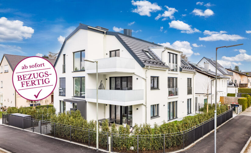 Foto eines Neubau Mehrfamilienhauses mit drei Wohnungen von DOMINO Bau in München Solln